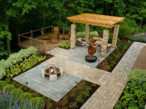 paving materials, structures and layouts can be used to define outdoor ...
