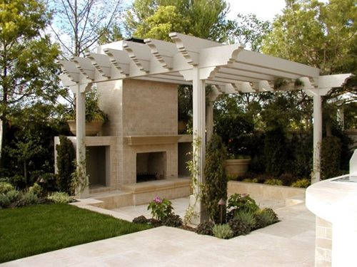 Outdoor Fireplace and Pergola Designs