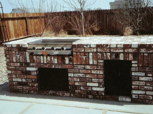 brick outdoor kitchen construction