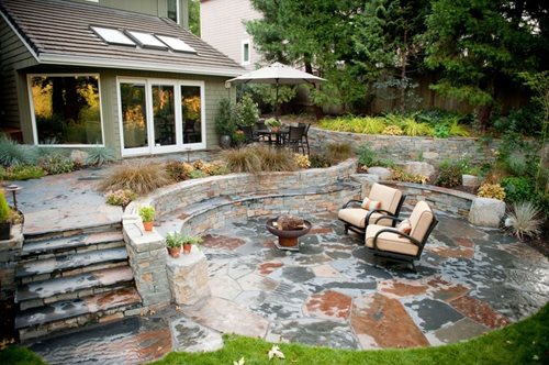 Landscaping with Fire Pit Patio Design Ideas