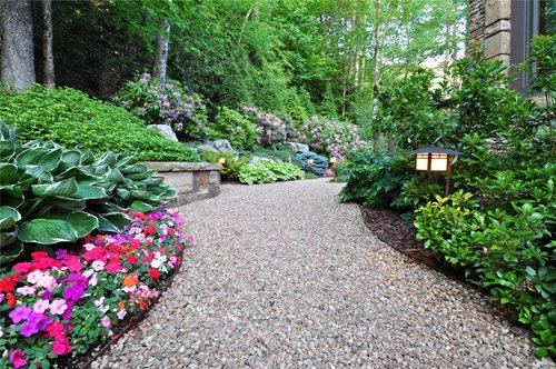 This gravel path provides a very natural walkway and helps to handle ...