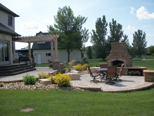 Outdoor Covered Patio with Fireplace