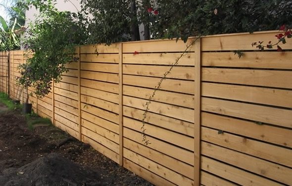 Garden Ideas, Fence Ideas, Horizontal Fence, Wood Fences, Outdoor 