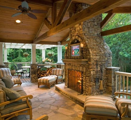 Outdoor Rooms with Fireplaces