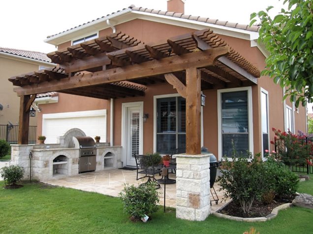 Attached Patio Pergola with Cover