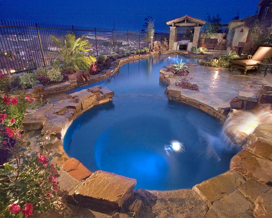 pool deck lap pools stone materials form concrete swimming coping flagstone natural landscaping rustic decks options patio surface rock surfaces