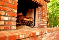 wood burning outdoor fireplace