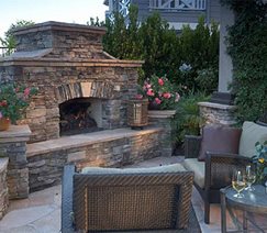 outdoor fireplace hearth