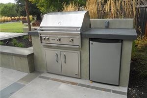 Stainless Steel Grill, Outdoor Refrigerator