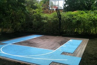 basketball court on a deck