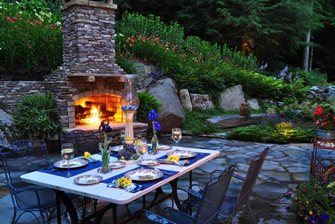 Wood Fueled Outdoor Fireplace