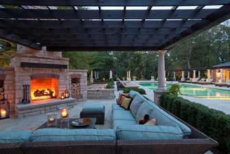 Covered Fireplace Patio, Outdoor Sectional
Outdoor Fireplace
Zaremba and Company Landscape
Clarkston, MI