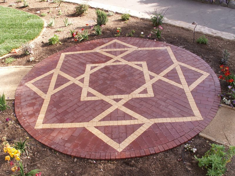 砖圈，砖头设计砖硬景观恩典设计协会，加利福尼亚州圣塔芭芭拉