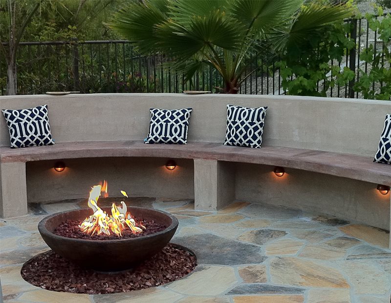 Built In Seating San Clemente Ca, Fire Pit Bench Seating