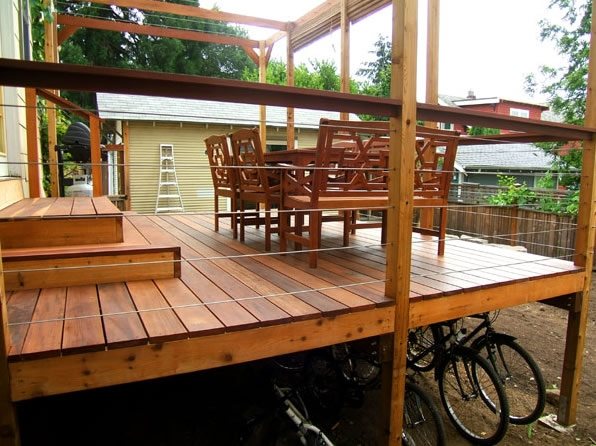 Tigerwood Deck, Under Deck Storage
Deck Design
Beautiful Bones & Purple Stones Landscape Design
Portland, OR
