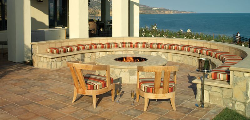Brick Fire Pit And Seating Fire pit seating backyard patio outdoor windbreak choose board brick wall