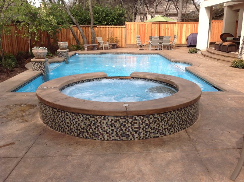 Grecian Pool And Spa, Stamped Concrete
Mosaic Tile
Poseidon Pools
Folsom, CA