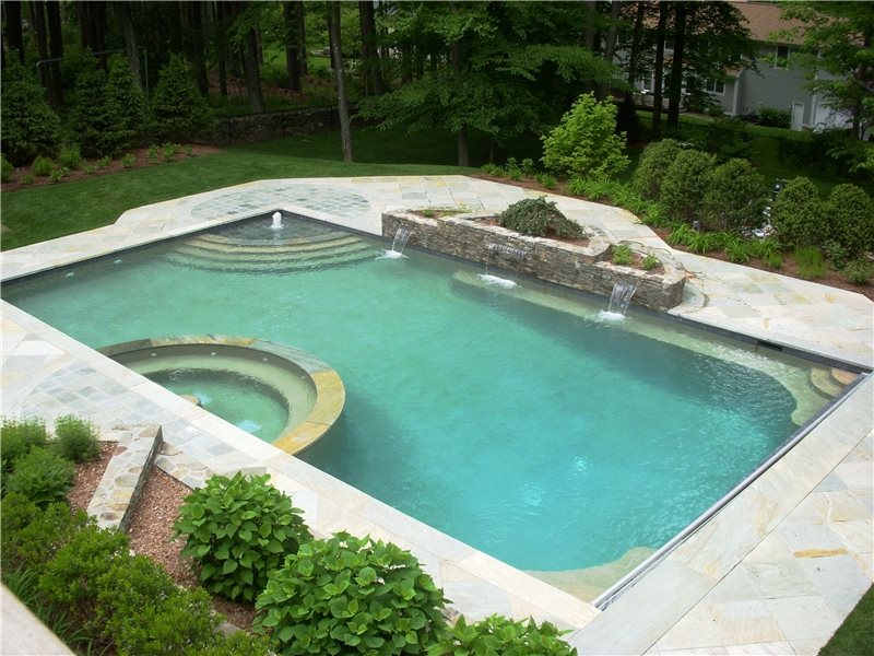 后院游泳池设计纽约景观LDAW景观建筑卡梅尔，纽约