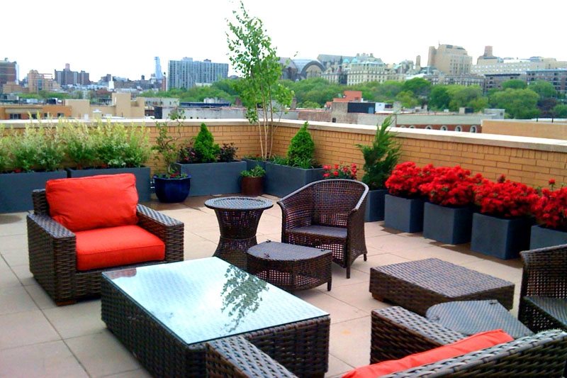 屋顶露台纽约园林绿化琥珀弗雷达家庭与花园设计纽约，纽约