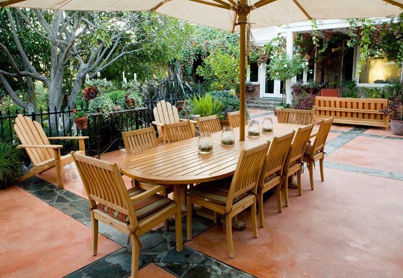 Stained Concrete Patio, Teak Patio Furniture
Patio
Landscaping Network
Calimesa, CA