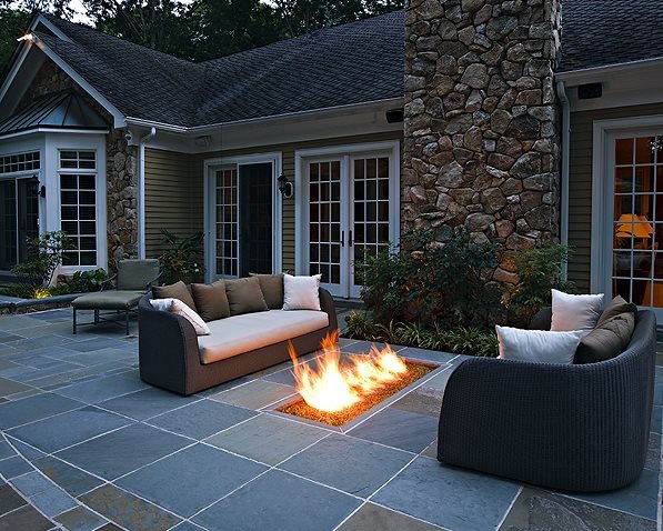 Outdoor Fire Pit Design Ideas, Can You Put A Gas Fire Pit Under Covered Patio