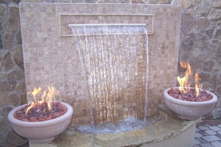 Fire And Water Elements Landscaping, Combination Fire Pit Water Fountain