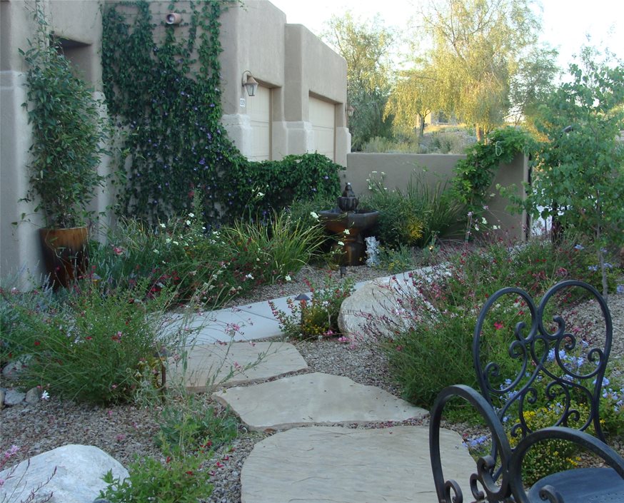 Colorful Desert Courtyard Landscaping Network