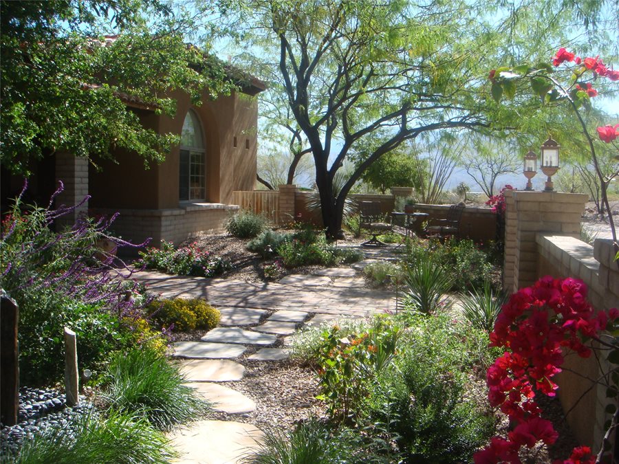 Garden Walkway Casa Serena Landscape Designs Llc Las Cruces Nm