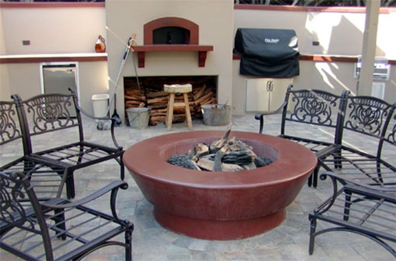 Wood Burning Fire Pits Landscaping, Concrete Fire Pit Wood Burning