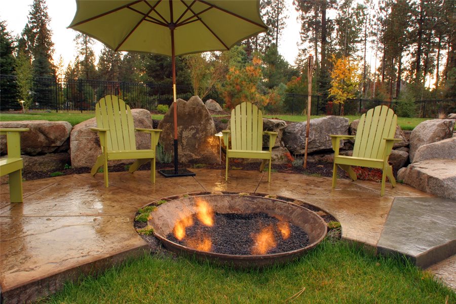 Concrete Stamping Landscaping Network, Stamped Concrete Patio Designs With Fire Pit