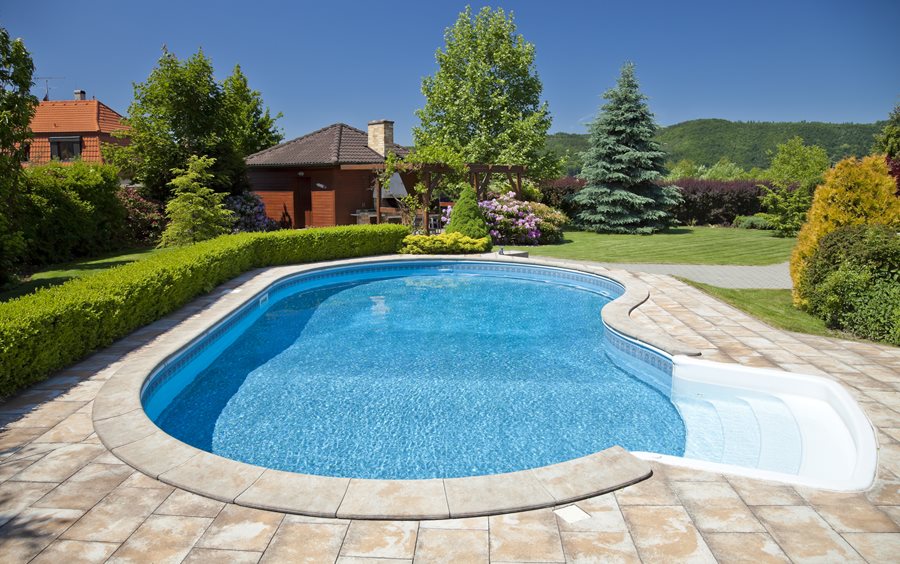 Vinyl Liner Swimming Pools, Swimming Pool Landscaping Ideas Pictures