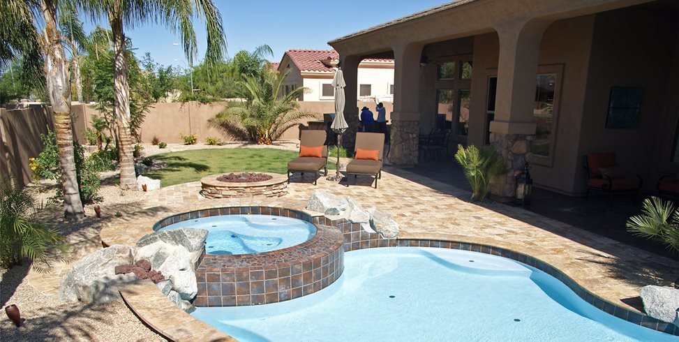 Tropical Arizona Pool Landscaping Network, Small Backyard Landscaping Ideas With Pool