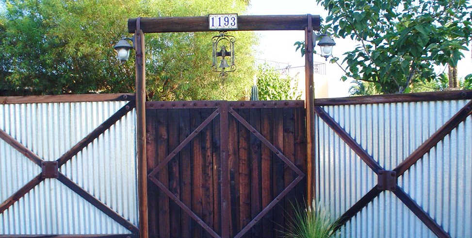 Metal Fencing Landscaping Network, Corrugated Metal Privacy Fence Ideas