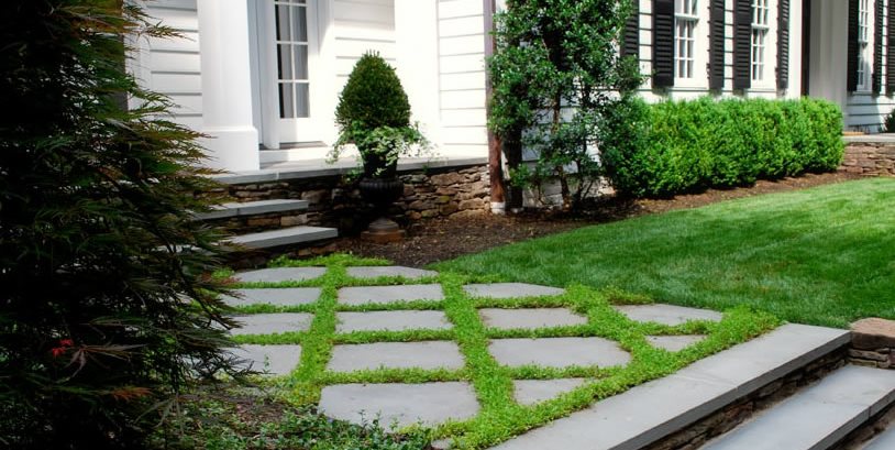 Flagstone Walkway Ideas Pictures, How To Make A Flagstone Patio With Grass
