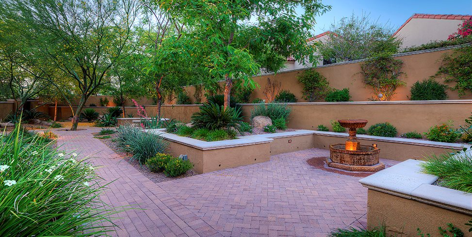 Lush Mediterranean Landscape In Arizona, Arizona Backyard Landscape Design Ideas