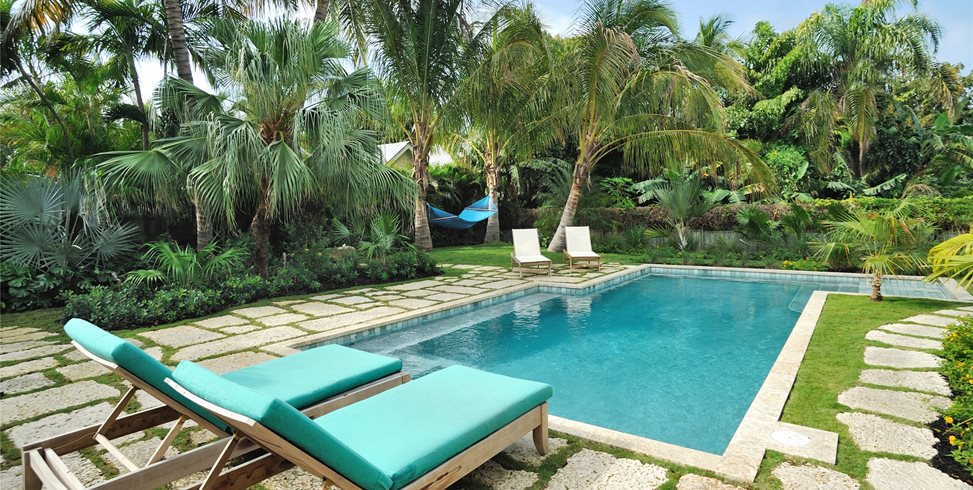 Tropical, Pool, Chaise Lounges, Palms, Green
Craig Reynolds Landscape Architecture
Key West, FL