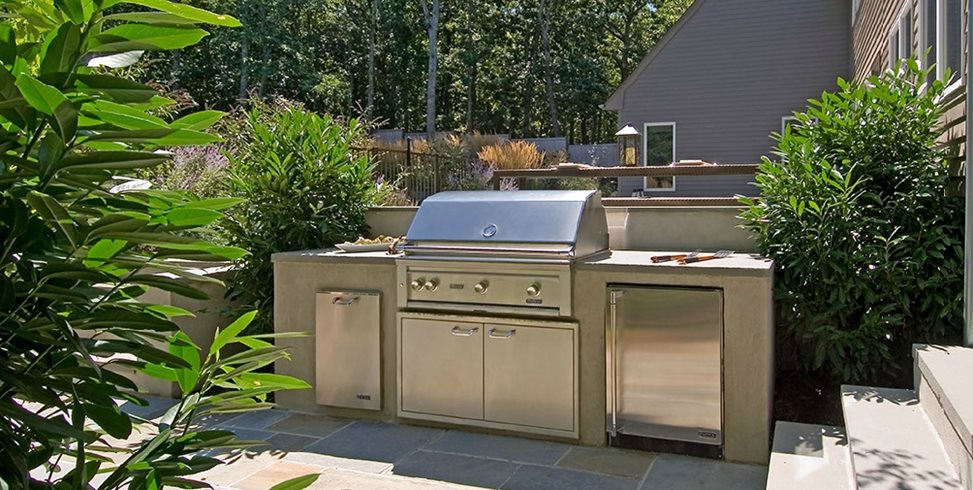 Outdoor Kitchen Layout Ideas U Shaped, L Shaped Outdoor Kitchen With Bar Plans